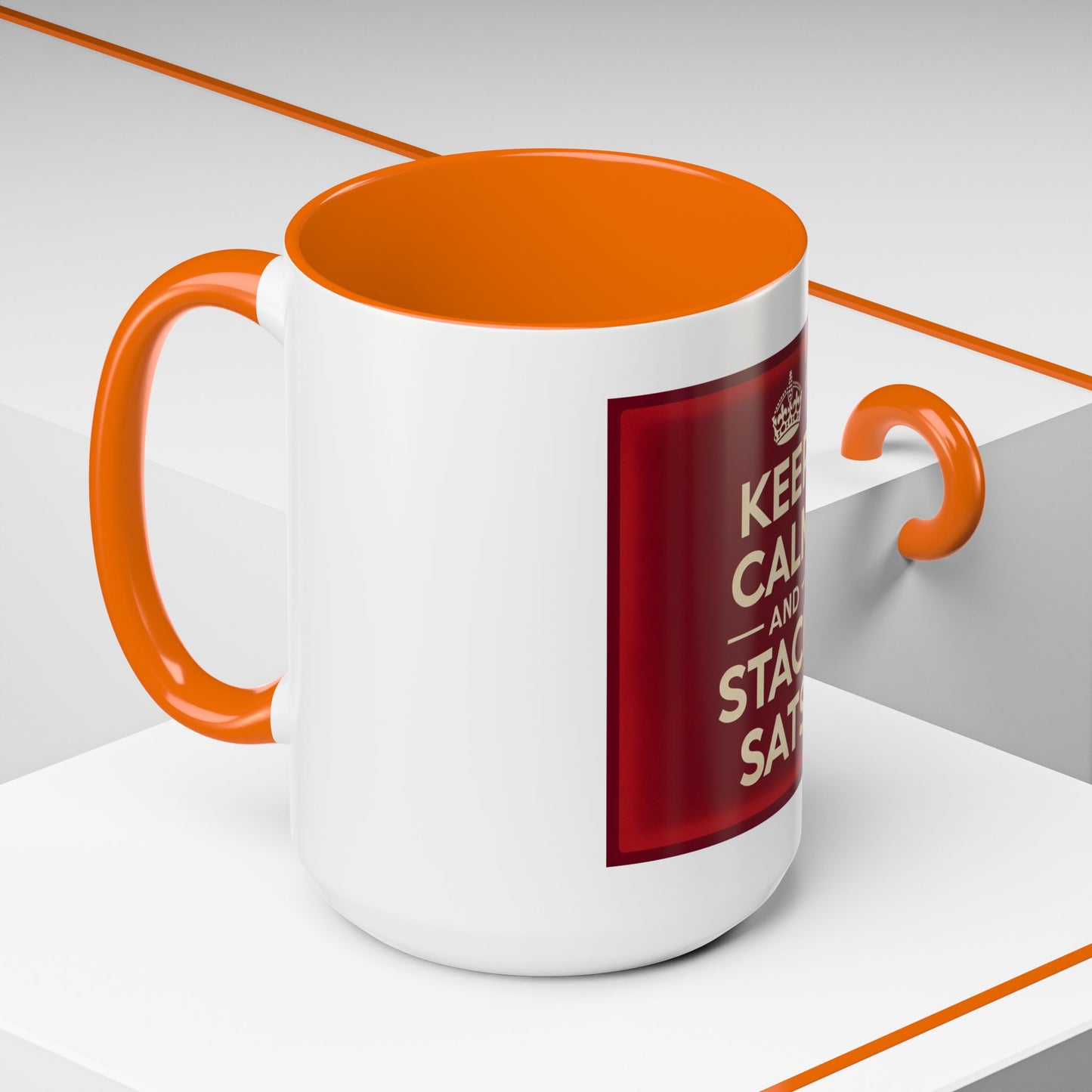 Keep Calm and Stack Sats Ceramic Coffee Mug