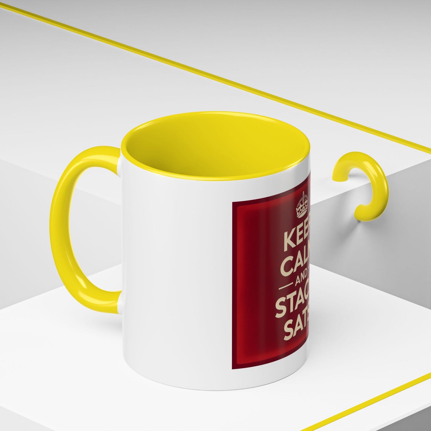 Keep Calm and Stack Sats Ceramic Coffee Mug