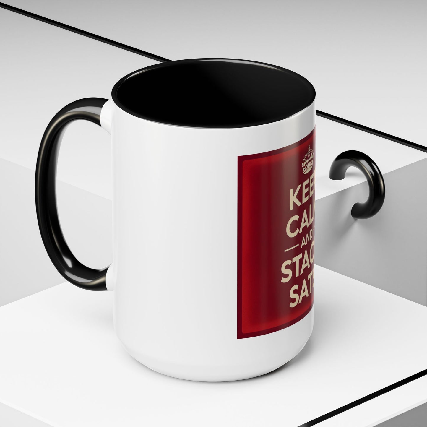 Keep Calm and Stack Sats Ceramic Coffee Mug