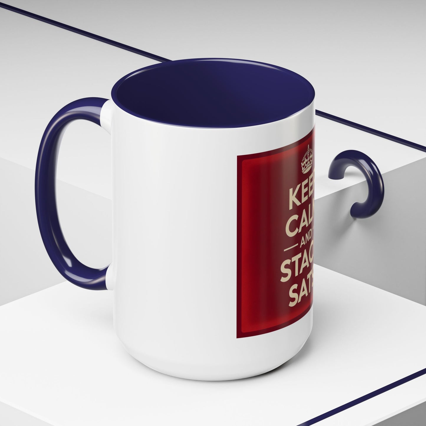 Keep Calm and Stack Sats Ceramic Coffee Mug