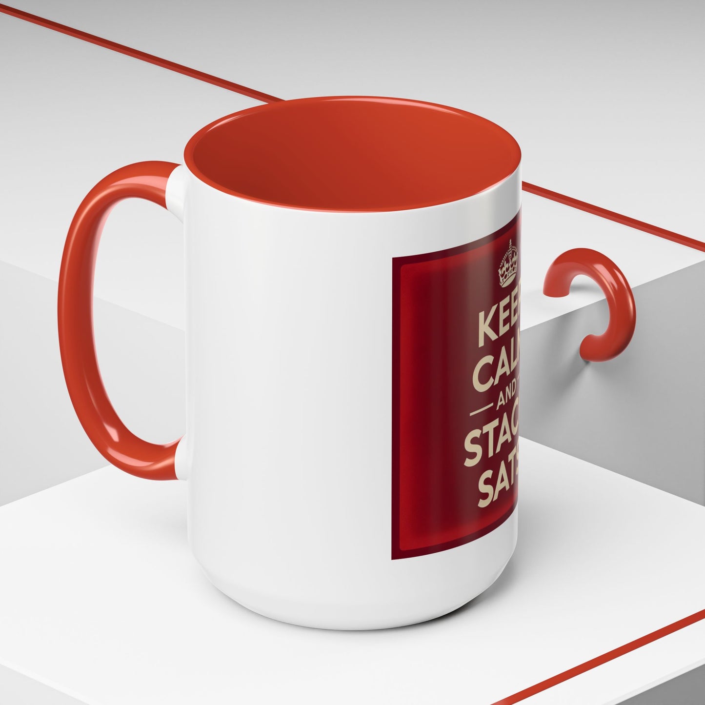Keep Calm and Stack Sats Ceramic Coffee Mug