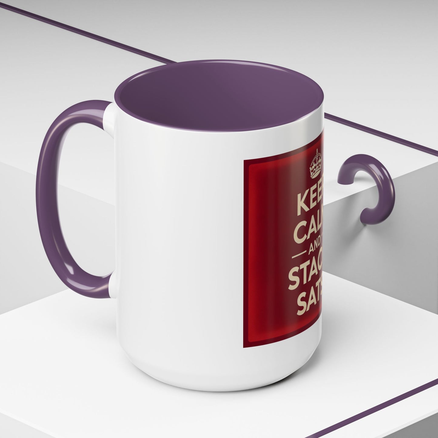 Keep Calm and Stack Sats Ceramic Coffee Mug