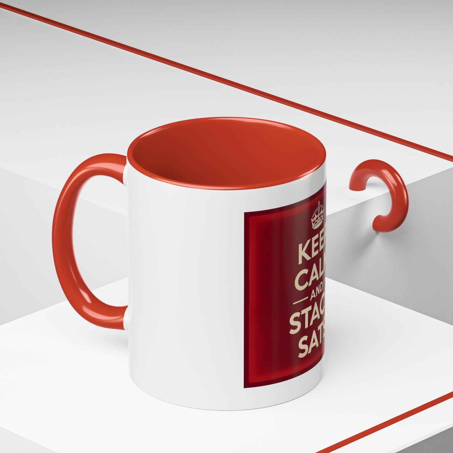 Keep Calm and Stack Sats Ceramic Coffee Mug