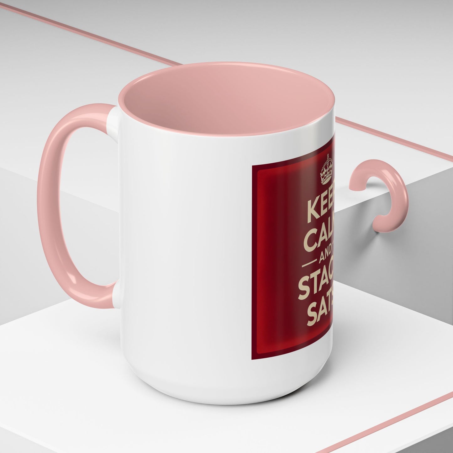 Keep Calm and Stack Sats Ceramic Coffee Mug