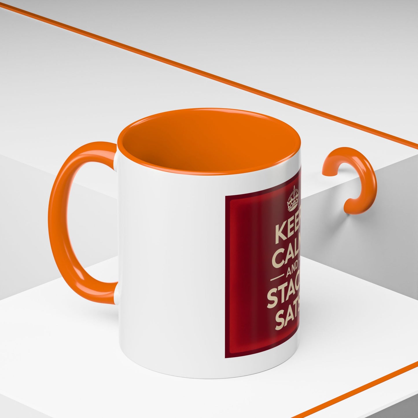 Keep Calm and Stack Sats Ceramic Coffee Mug