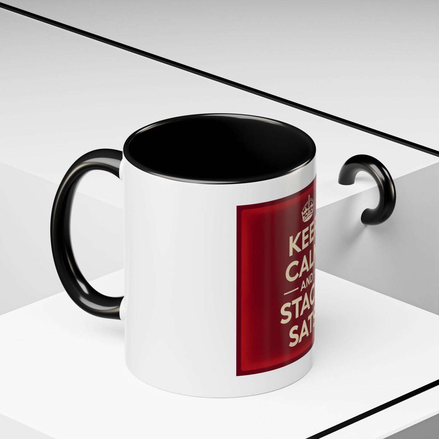 Keep Calm and Stack Sats Ceramic Coffee Mug