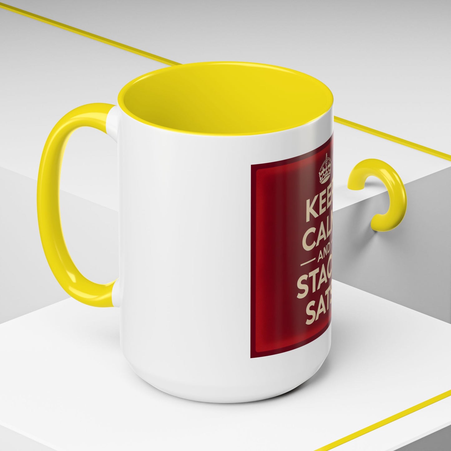 Keep Calm and Stack Sats Ceramic Coffee Mug