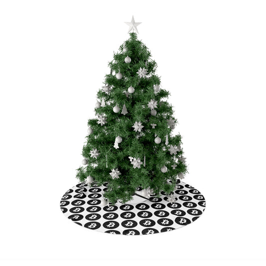 Black Bitcoin Christmas Tree Skirt