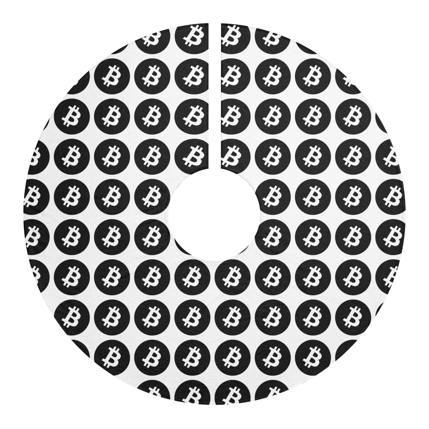 Black Bitcoin Christmas Tree Skirt