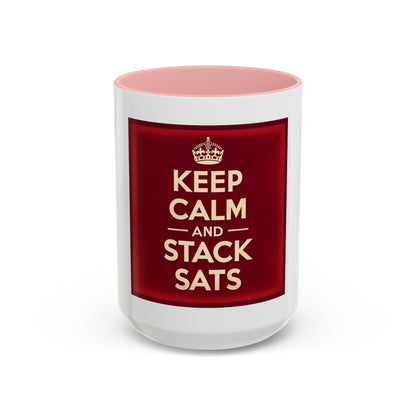 Keep Calm and Stack Sats Ceramic Coffee Mug