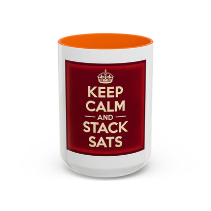 Keep Calm and Stack Sats Ceramic Coffee Mug