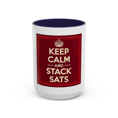 Keep Calm and Stack Sats Ceramic Coffee Mug