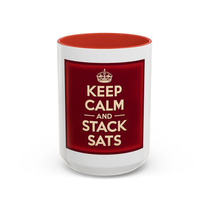 Keep Calm and Stack Sats Ceramic Coffee Mug