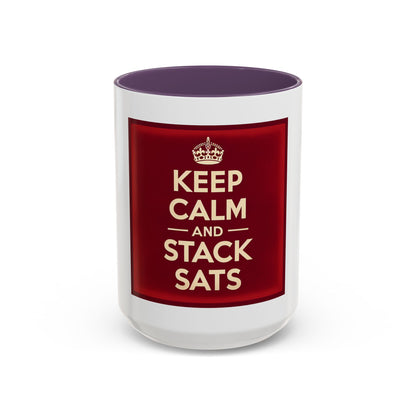 Keep Calm and Stack Sats Ceramic Coffee Mug