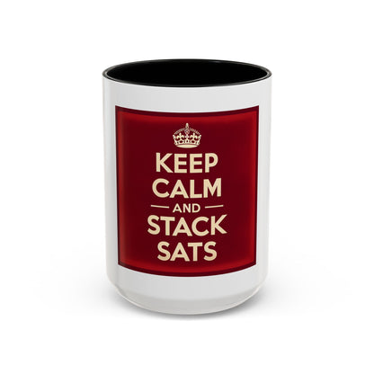 Keep Calm and Stack Sats Ceramic Coffee Mug