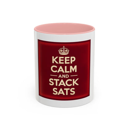Keep Calm and Stack Sats Ceramic Coffee Mug