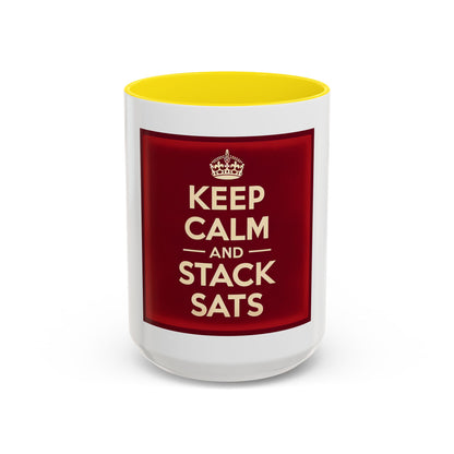Keep Calm and Stack Sats Ceramic Coffee Mug